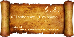 Offenbacher Alexandra névjegykártya